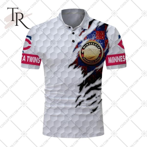 Personalized MLB Minnesota Twins Mix Golf Style Polo Shirt