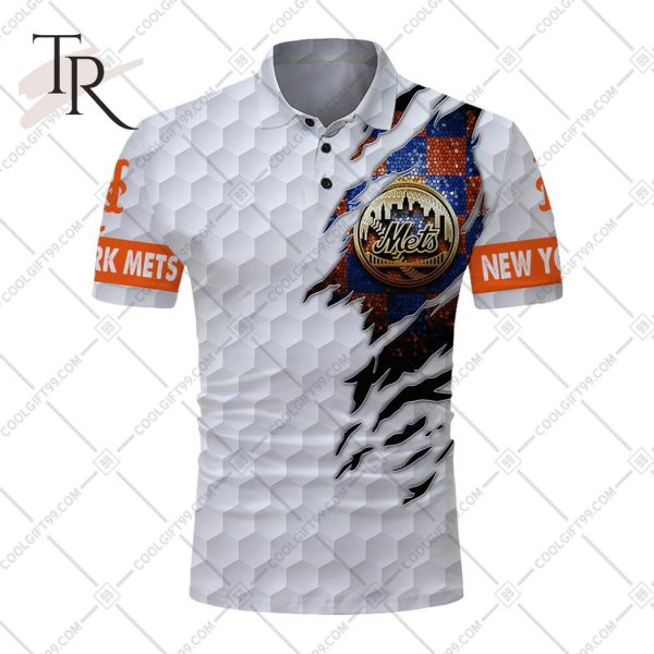 Personalized MLB New York Mets Mix Golf Style Polo Shirt