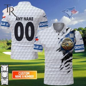 Personalized MLB Toronto Blue Jays Mix Golf Style Polo Shirt