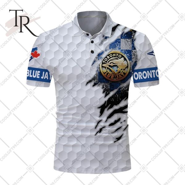 Personalized MLB Toronto Blue Jays Mix Golf Style Polo Shirt