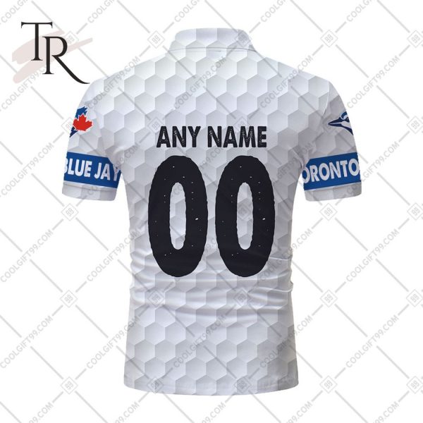 Personalized MLB Toronto Blue Jays Mix Golf Style Polo Shirt