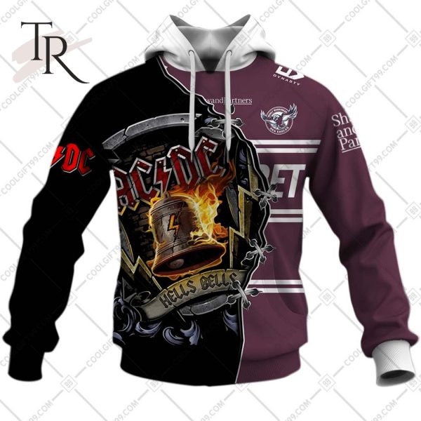 Personalized NRL Manly Warringah Sea Eagles x AC DC Hoodie 3D