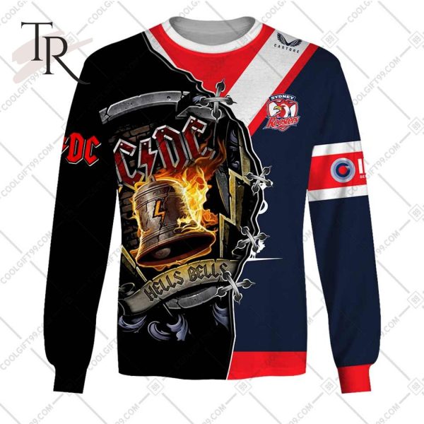 Personalized NRL Sydney Roosters x AC DC Hoodie 3D