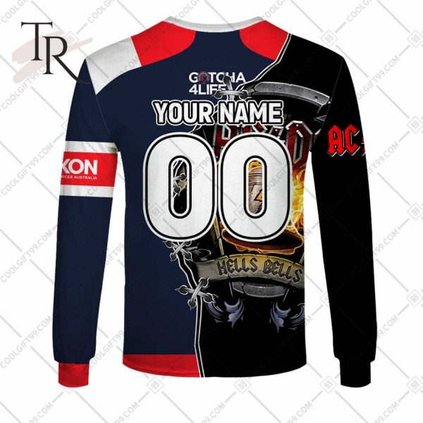Personalized NRL Sydney Roosters x AC DC Hoodie 3D