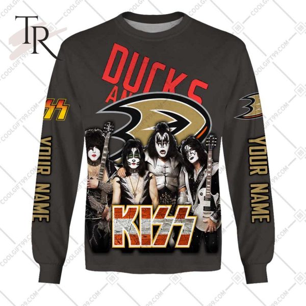 Personalized NHL Anaheim Ducks x Kiss Band V2 Style Hoodie 3D