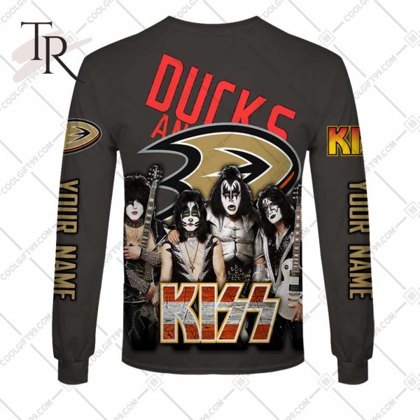 Personalized NHL Anaheim Ducks x Kiss Band V2 Style Hoodie 3D