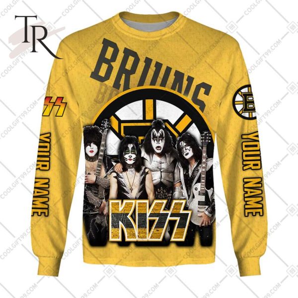 Personalized NHL Boston Bruins x Kiss Band V2 Style Hoodie 3D