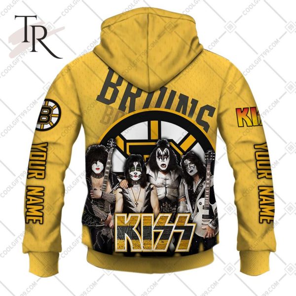 Personalized NHL Boston Bruins x Kiss Band V2 Style Hoodie 3D