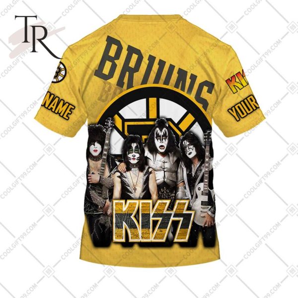 Personalized NHL Boston Bruins x Kiss Band V2 Style Hoodie 3D