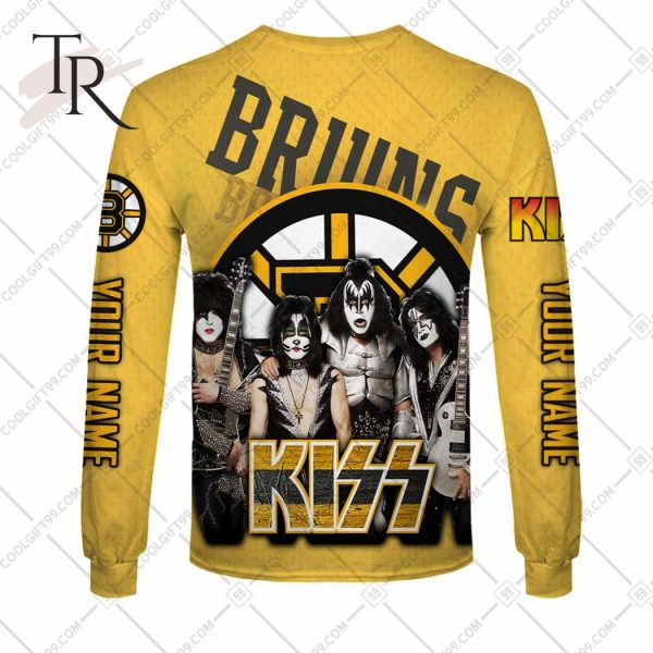 Personalized NHL Boston Bruins x Kiss Band V2 Style Hoodie 3D