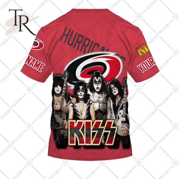 Personalized NHL Carolina Hurricanes x Kiss Band V2 Style Hoodie 3D