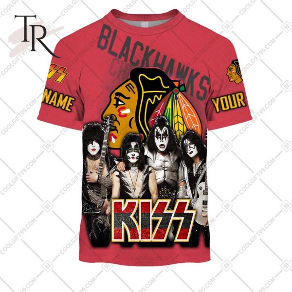 Personalized NHL Chicago Blackhawks x Kiss Band V2 Style Hoodie 3D