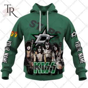 Personalized NHL Dallas Stars Reverse x Kiss Band V2 Hoodie 3D