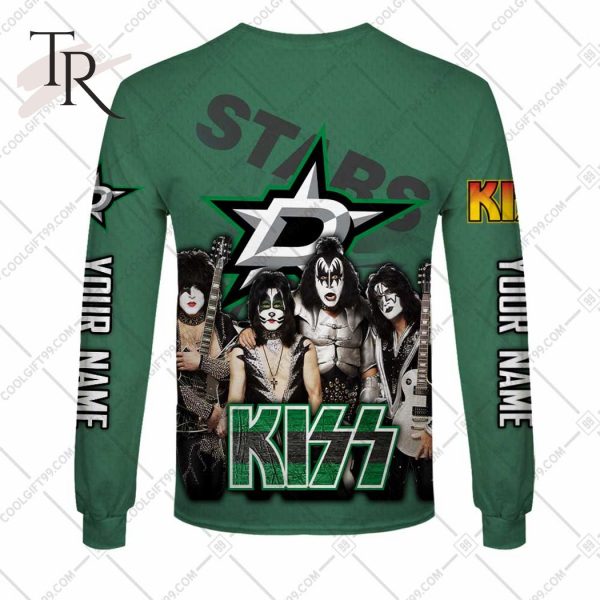 Personalized NHL Dallas Stars Reverse x Kiss Band V2 Hoodie 3D