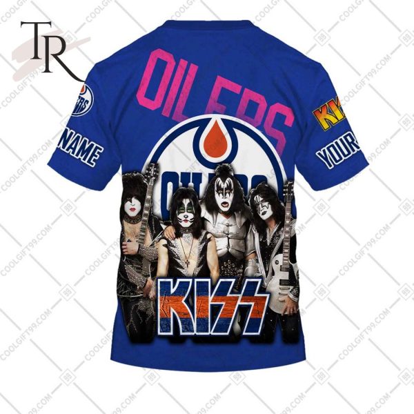 Personalized NHL Edmonton Oilers x Kiss Band V2 Style Hoodie 3D