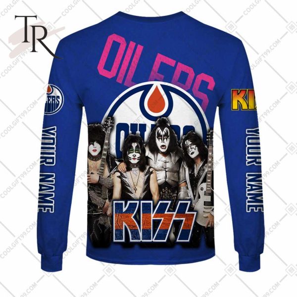 Personalized NHL Edmonton Oilers x Kiss Band V2 Style Hoodie 3D