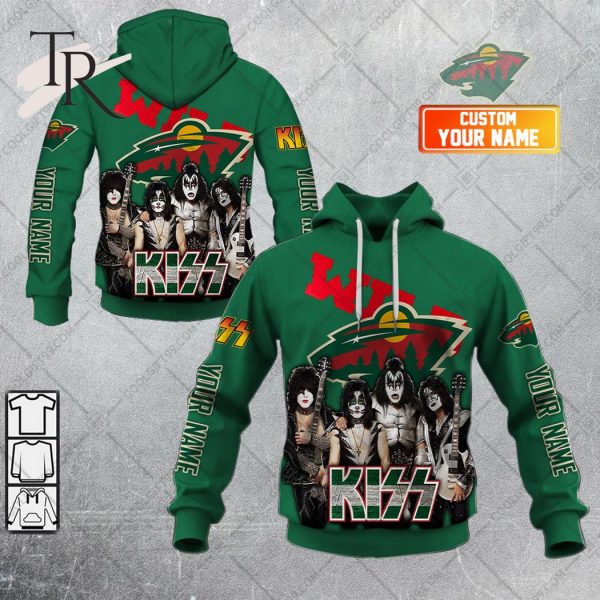 Personalized NHL Minnesota Wild x Kiss Band V2 Style Hoodie 3D