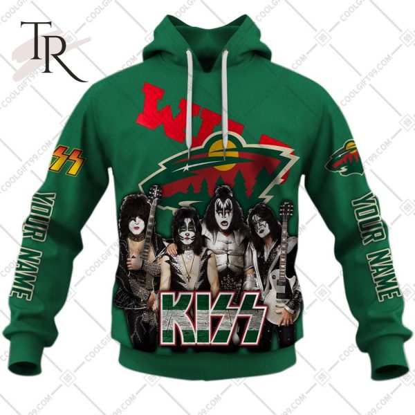 Personalized NHL Minnesota Wild x Kiss Band V2 Style Hoodie 3D