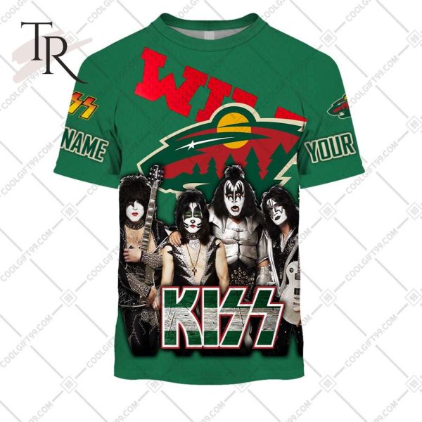 Personalized NHL Minnesota Wild x Kiss Band V2 Style Hoodie 3D