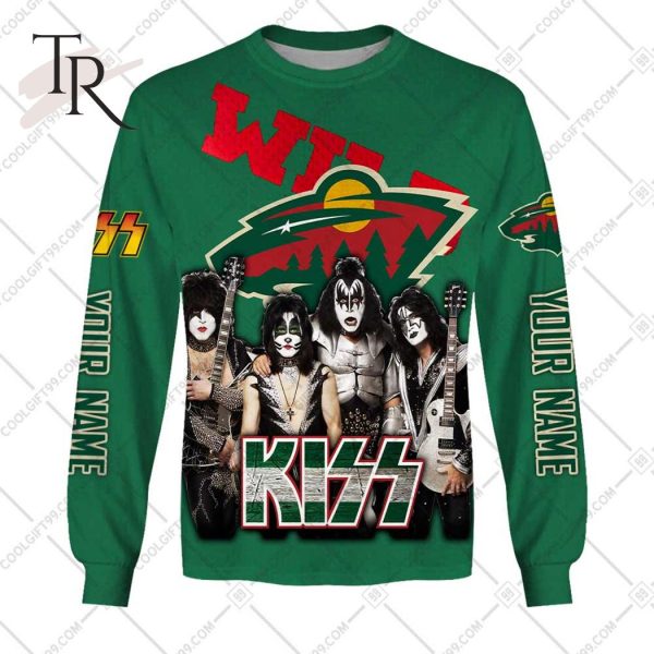 Personalized NHL Minnesota Wild x Kiss Band V2 Style Hoodie 3D