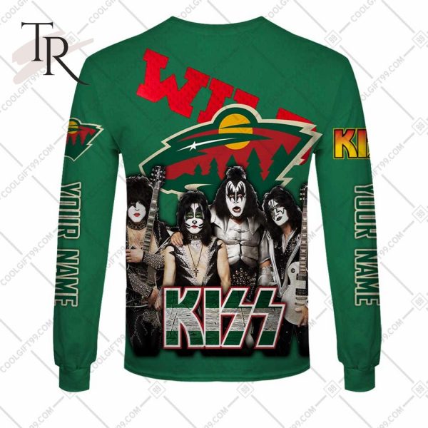 Personalized NHL Minnesota Wild x Kiss Band V2 Style Hoodie 3D