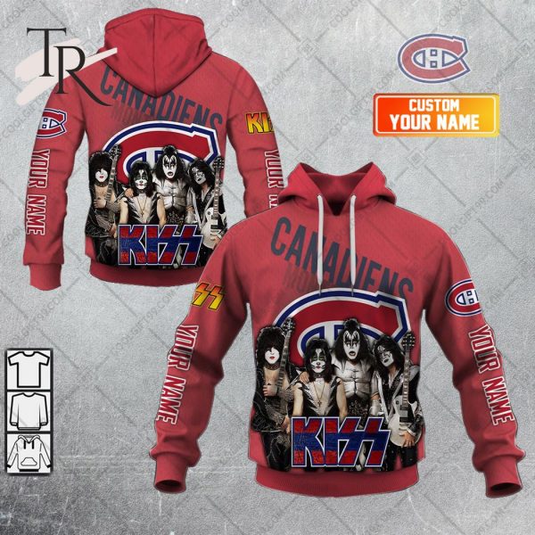 Personalized NHL Montreal Canadiens x Kiss Band V2 Style Hoodie 3D