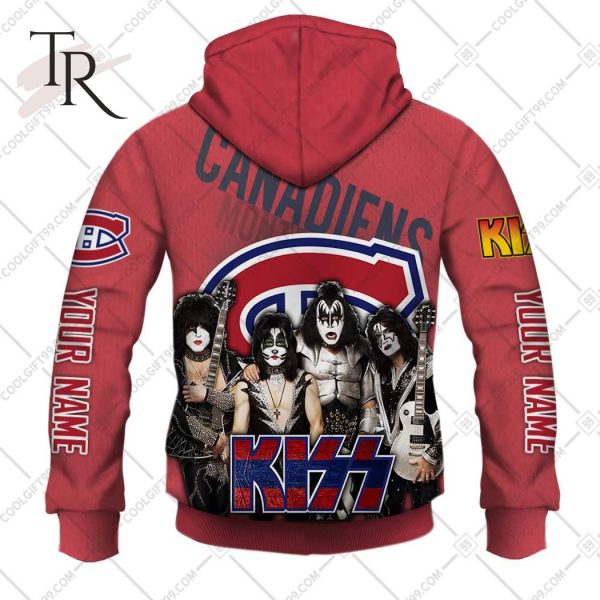 Personalized NHL Montreal Canadiens x Kiss Band V2 Style Hoodie 3D