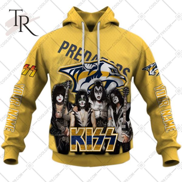 Personalized NHL Nashville Predators x Kiss Band V2 Style Hoodie 3D