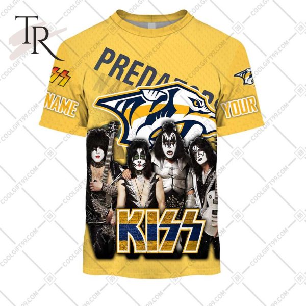 Personalized NHL Nashville Predators x Kiss Band V2 Style Hoodie 3D