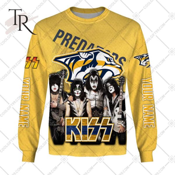 Personalized NHL Nashville Predators x Kiss Band V2 Style Hoodie 3D