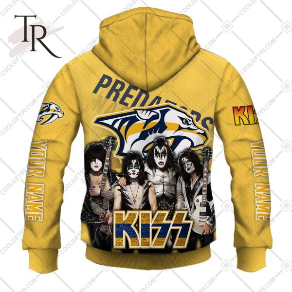 Personalized NHL Nashville Predators x Kiss Band V2 Style Hoodie 3D