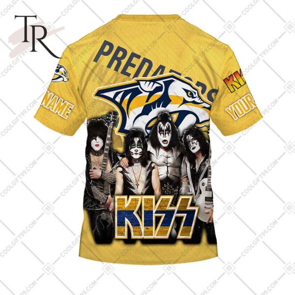 Personalized NHL Nashville Predators x Kiss Band V2 Style Hoodie 3D