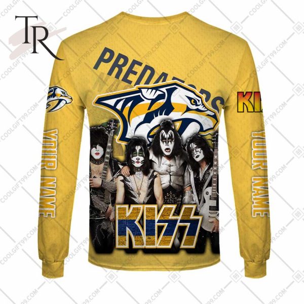 Personalized NHL Nashville Predators x Kiss Band V2 Style Hoodie 3D