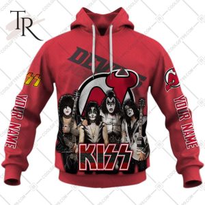 Personalized NHL New Jersey Devils x Kiss Band V2 Style Hoodie 3D