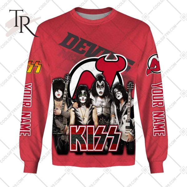 Personalized NHL New Jersey Devils x Kiss Band V2 Style Hoodie 3D