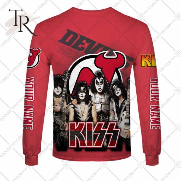 Personalized NHL New Jersey Devils x Kiss Band V2 Style Hoodie 3D