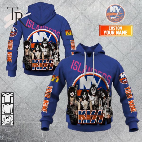 Personalized NHL New York Islanders x Kiss Band V2 Style Hoodie 3D