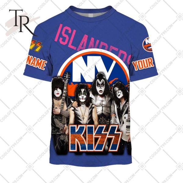 Personalized NHL New York Islanders x Kiss Band V2 Style Hoodie 3D