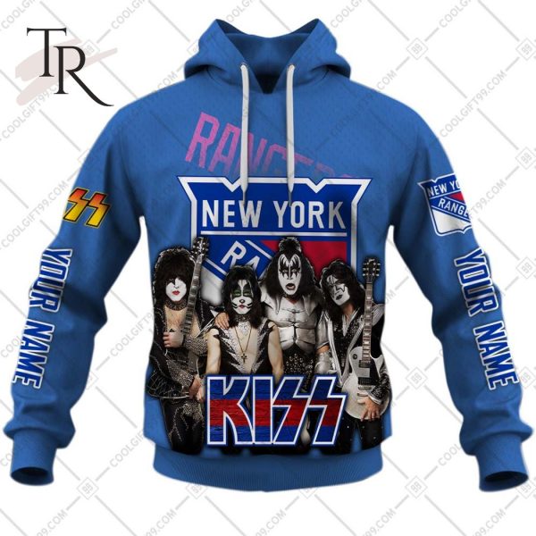 Personalized NHL New York Rangers x Kiss Band V2 Style Hoodie 3D