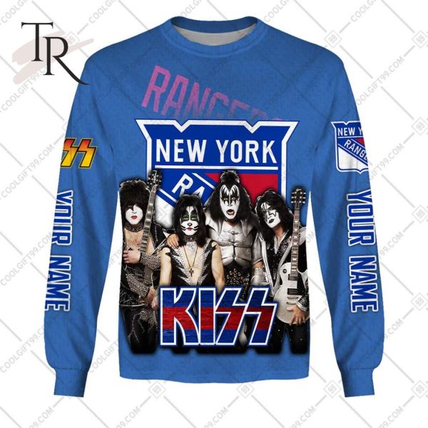 Personalized NHL New York Rangers x Kiss Band V2 Style Hoodie 3D