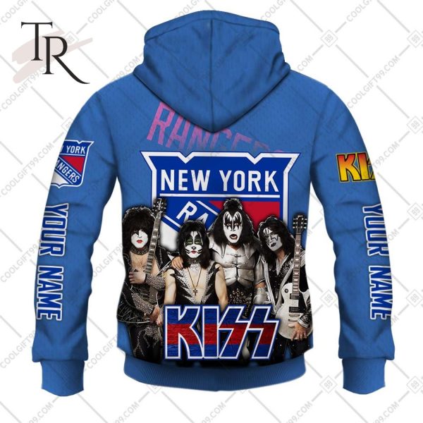 Personalized NHL New York Rangers x Kiss Band V2 Style Hoodie 3D