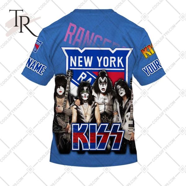 Personalized NHL New York Rangers x Kiss Band V2 Style Hoodie 3D