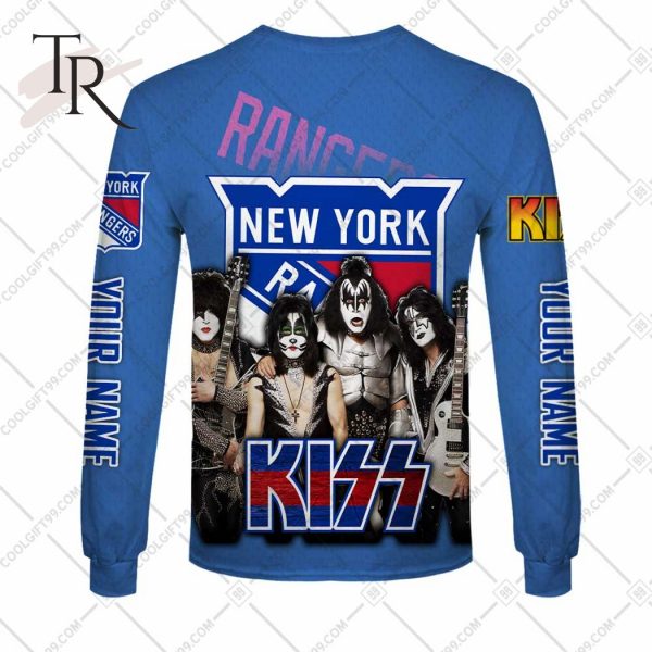 Personalized NHL New York Rangers x Kiss Band V2 Style Hoodie 3D