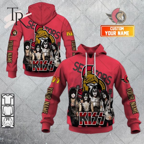 Personalized NHL Ottawa Senators x Kiss Band V2 Style Hoodie 3D