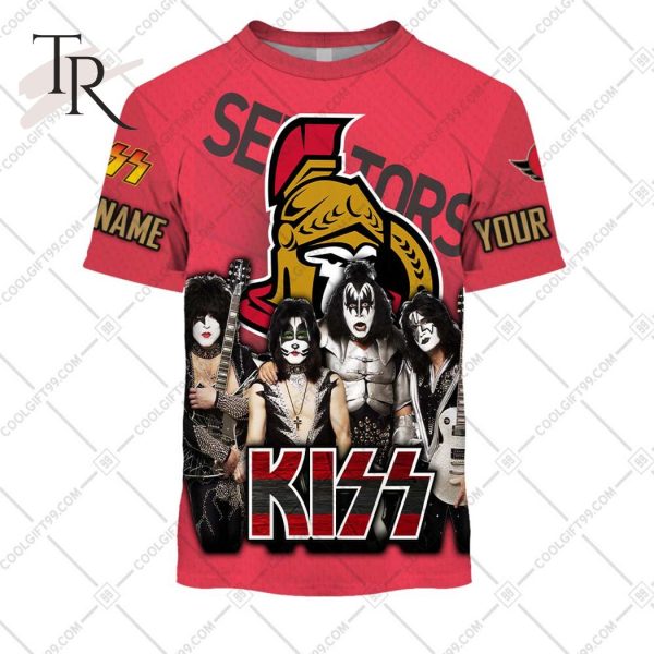 Personalized NHL Ottawa Senators x Kiss Band V2 Style Hoodie 3D