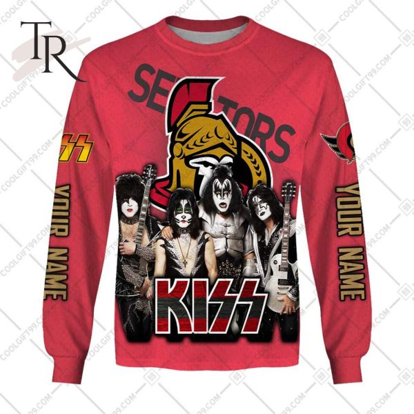 Personalized NHL Ottawa Senators x Kiss Band V2 Style Hoodie 3D