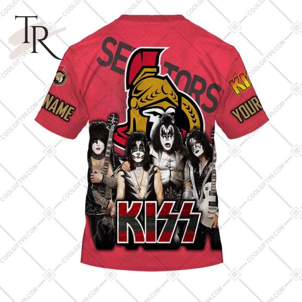 Personalized NHL Ottawa Senators x Kiss Band V2 Style Hoodie 3D