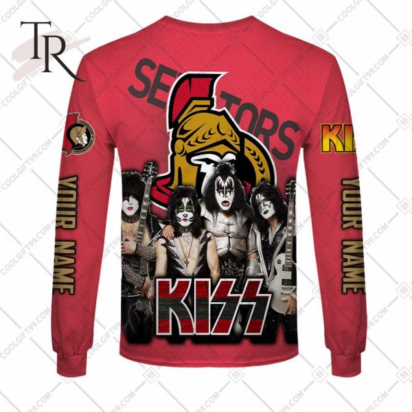 Personalized NHL Ottawa Senators x Kiss Band V2 Style Hoodie 3D