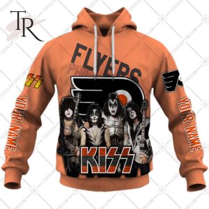 Personalized NHL Philadelphia Flyers x Kiss Band V2 Style Hoodie 3D