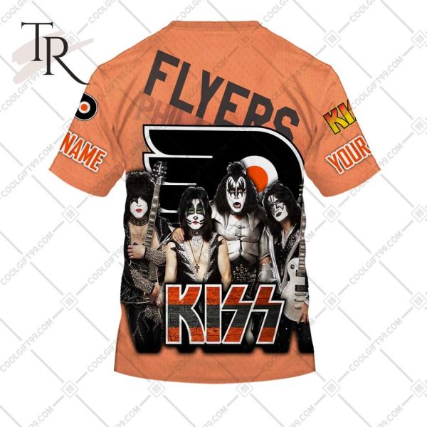 Personalized NHL Philadelphia Flyers x Kiss Band V2 Style Hoodie 3D